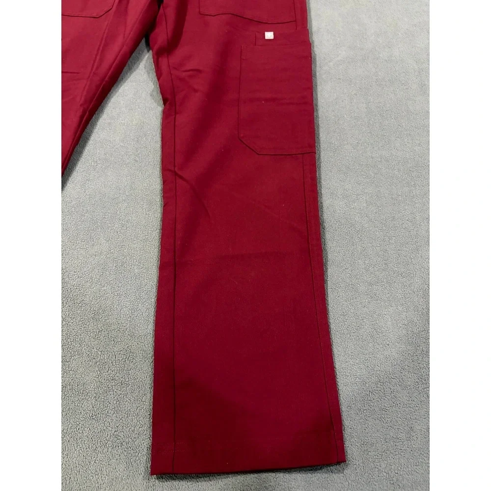 FIGS Technical Collection Cargo Scrub Pants Mens XS/S Red Drawstring Stretch